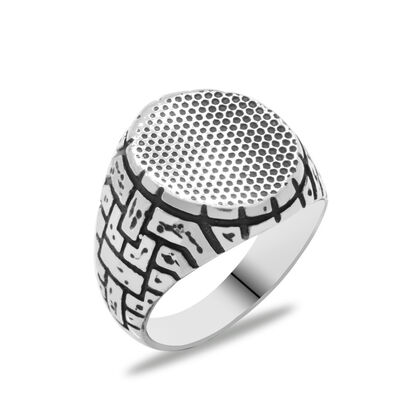 Dot Pattern 925 Sterling Silver Hollow Ring - 2