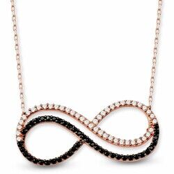 Double Infinity 925 Sterling Silver Necklace (Model 1)