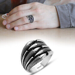 Eagle Claw 925 Sterling Silver Mens Ring - 7