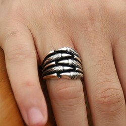 Eagle Claw 925 Sterling Silver Mens Ring - Thumbnail