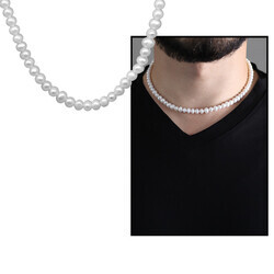 Elegant 45Cm Natural Pearl Bay Necklace With 925 Sterling Silver Mechanism - Thumbnail