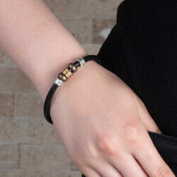 Elegant Design Combination Bracelet For Women İn Steel And Leather
