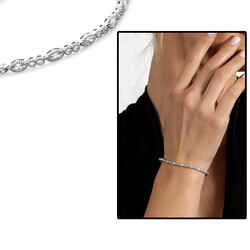 Elegant Design Full 925 Sterling Silver Women Bracelet With White Zircon Stone - 1