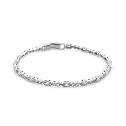 Elegant Design Full 925 Sterling Silver Women Bracelet With White Zircon Stone - 5