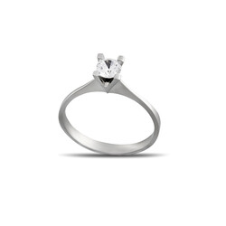 Elegant Women's 925 Sterling Silver Solitaire Ring With Starlight Diamonds Set - Thumbnail