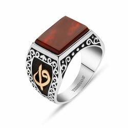 Elif Vav Agate 925 Sterling Silver Ring - Thumbnail