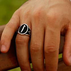 Elif Vav Written Elif 925 Sterling Silver Mens Ring - 4