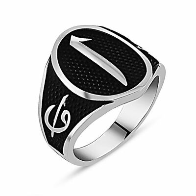 Elif Vav Written Elif 925 Sterling Silver Mens Ring