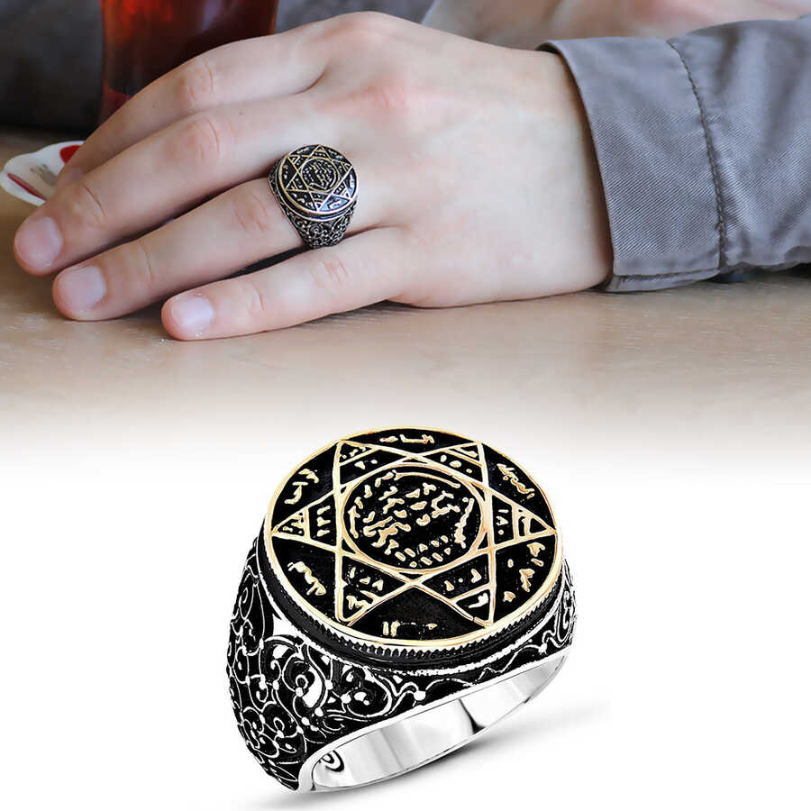 Turkish 925 Sterling Silver no stone Solomon's Seal Mens Mans Ring ALL SİZE us3 