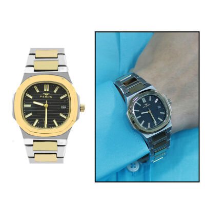 Ferro Gold-Gümüş Renk Çelik Kordonlu Erkek Kol Saati TH-F40095A-D - 1