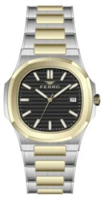Ferro Gold-Gümüş Renk Çelik Kordonlu Erkek Kol Saati TH-F40095A-D - 5