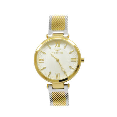 Ferro Gold-Gümüş Renk Hasır Kordonlu Kadın Kol Saati TH-F21232C-D - 1