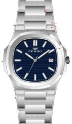 Ferro Gümüş Renk Çelik Kordonlu Erkek Kol Saati TH-F40095A-A3 - 5