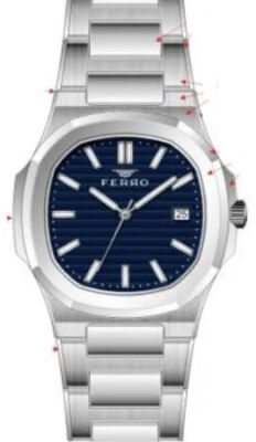 Ferro Gümüş Renk Çelik Kordonlu Erkek Kol Saati TH-F40095A-A3 - 5