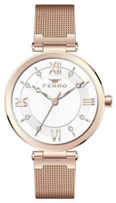 Ferro Rose Renk Hasır Kordonlu Kadın Kol Saati TH-F21232C-C - 1
