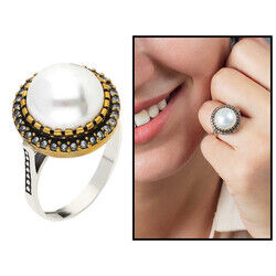 Genuine Women's 925 Sterling Silver Ring With White Zirconia