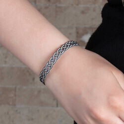 Glass 1000Ct Handmade Black And White Bracelet For Women - Thumbnail
