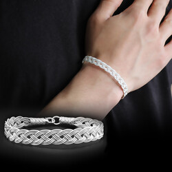 Glass Bracelet İn 925 Sterling Silver Handmade - 1