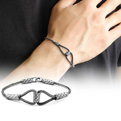 Glass Handmade Bracelet İn Silver Of 1000 Assay Value - 1