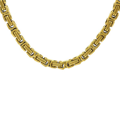 Gold Color, Very Thick Model, 60 Cm, 317L, Steel Necklace With King Chain