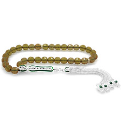 Green Enamel Ball Of Sultanite Tasbih Cut With Alpaca Tassel - 1