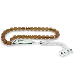 Green Enamel Ball Of Sultanite Tasbih Cut With Alpaca Tassel - 2