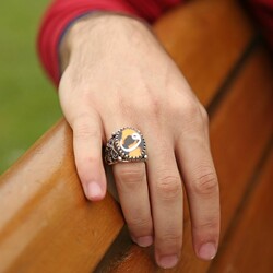 Handmade 925 Sterling Silver Ring With Mother Of Pearl Vav Turtle Motif - 2