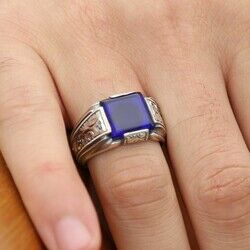 Handmade Silver Ring With Blue Erzurum Enamel