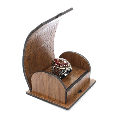 Hexagon Design 925 Sterling Silver Mens Ring With Rug Pattern Engraved İn Red Amber - Thumbnail