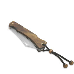 Kök Ceviz Ağacı Kabzalı Ustra Model Sırttan Kilit Mekanizmalı Kişiye Özel İsim Yazılı 4116 Karartılmış Çelik Avcı/Kamp Bıçağı - 5