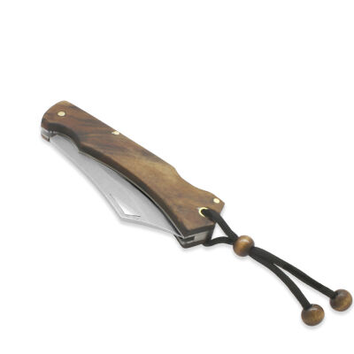 Kök Ceviz Ağacı Kabzalı Ustra Model Sırttan Kilit Mekanizmalı Kişiye Özel İsim Yazılı 4116 Karartılmış Çelik Avcı/Kamp Bıçağı - 5