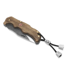 Kök Ceviz Ağacı Kabzalı Yarasa Model Sırttan Kilit Mekanizmalı Kişiye Özel İsim Yazılı 4034 Karartılmış Çelik Avcı/Kamp Bıçağı - 5