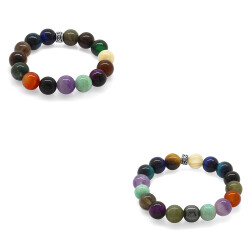 Küre Kesim Multicolor Doğaltaş Kombinli Çocuk-Genç Başarı Bilekliği(2'li Set) - 2