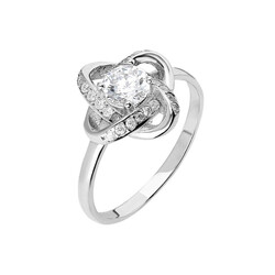 Ladies' 925 Sterling Silver Zircon Solitaire Ring Milky Way - 2