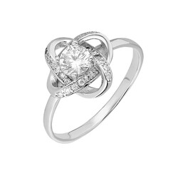 Ladies' 925 Sterling Silver Zircon Solitaire Ring Milky Way - 4