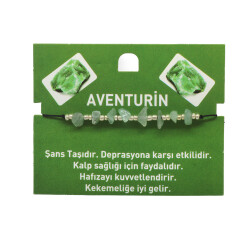 Makrome Örgülü Basic Model Aventurin Doğaltaş Kadın Bileklik - 2