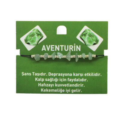 Makrome Örgülü Basic Model Aventurin Doğaltaş Kadın Bileklik - 2