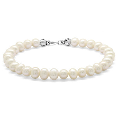 Mechanism Elegant Pearl 925 Sterling Silver Women's Bracelet - 1