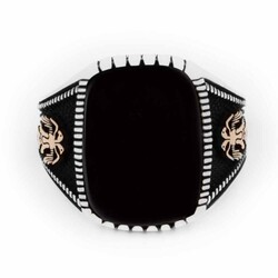 Melik: Seal Of The Sultan Black Onyx Silver Ring - 2