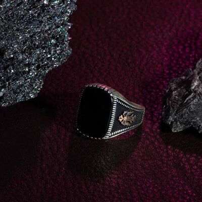 Melik: Seal Of The Sultan Black Onyx Silver Ring - 7