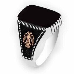 Melik: Seal Of The Sultan Black Onyx Silver Ring - 8