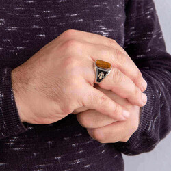 Melik: Silver Ring With Tiger's Eye Sultan's Seal - 5