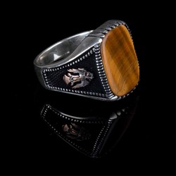 Melik: Silver Ring With Tiger's Eye Sultan's Seal - 6