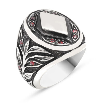 Men's 925 Sterling Silver Micro Diamond Embroidery Ring