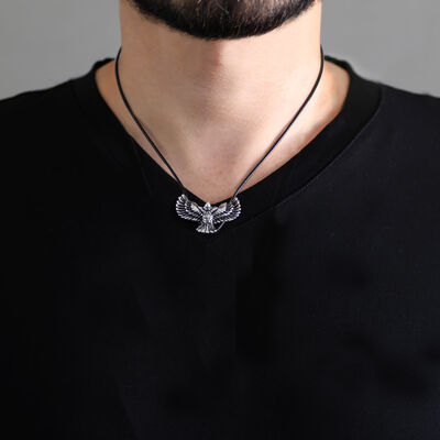 Mens 925 Sterling Silver Necklace With Eagle Design