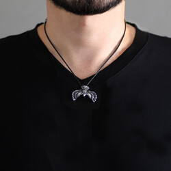 Mens 925 Sterling Silver Necklace With Eagle Design - Thumbnail