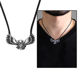 Mens 925 Sterling Silver Necklace With Eagle Design