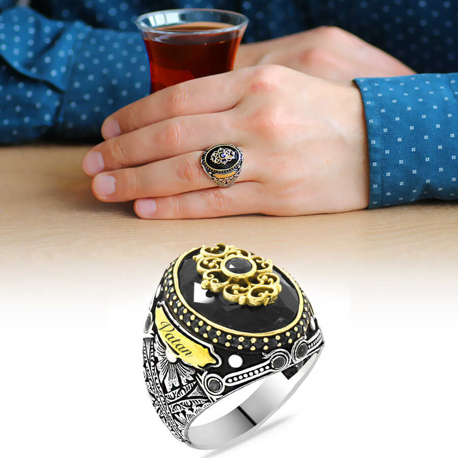 Black ring store stone name