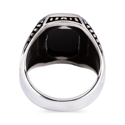 Men's Sterling Silver Ring Of Hexagonal - 3