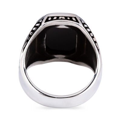 Men's Sterling Silver Ring Of Hexagonal - 3